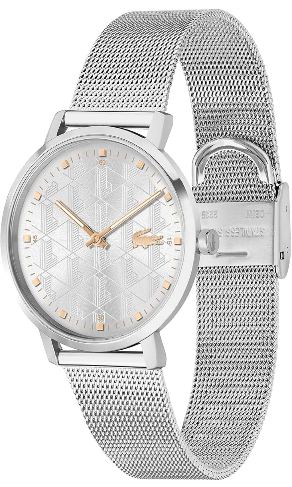 RELOJ LACOSTE PLATA MUJER CROCOPLA