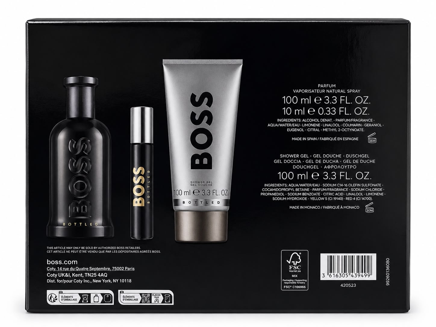 ESTUCHE PERFUME HUGO BOSS BOTTLED 100ML HOMBRE