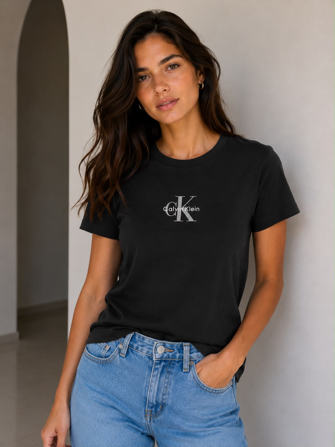 CAMISETA MUJER CALVIN KLEIN NEGRA