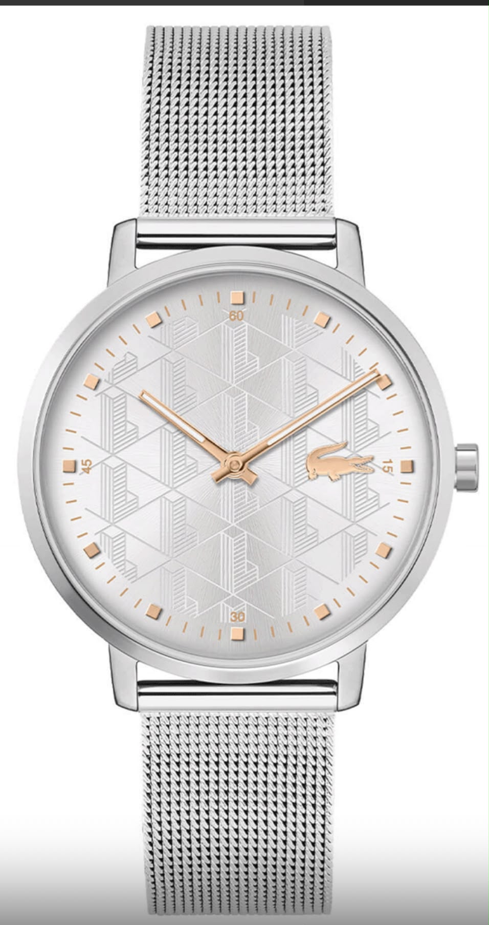 RELOJ LACOSTE PLATA MUJER CROCOPLA