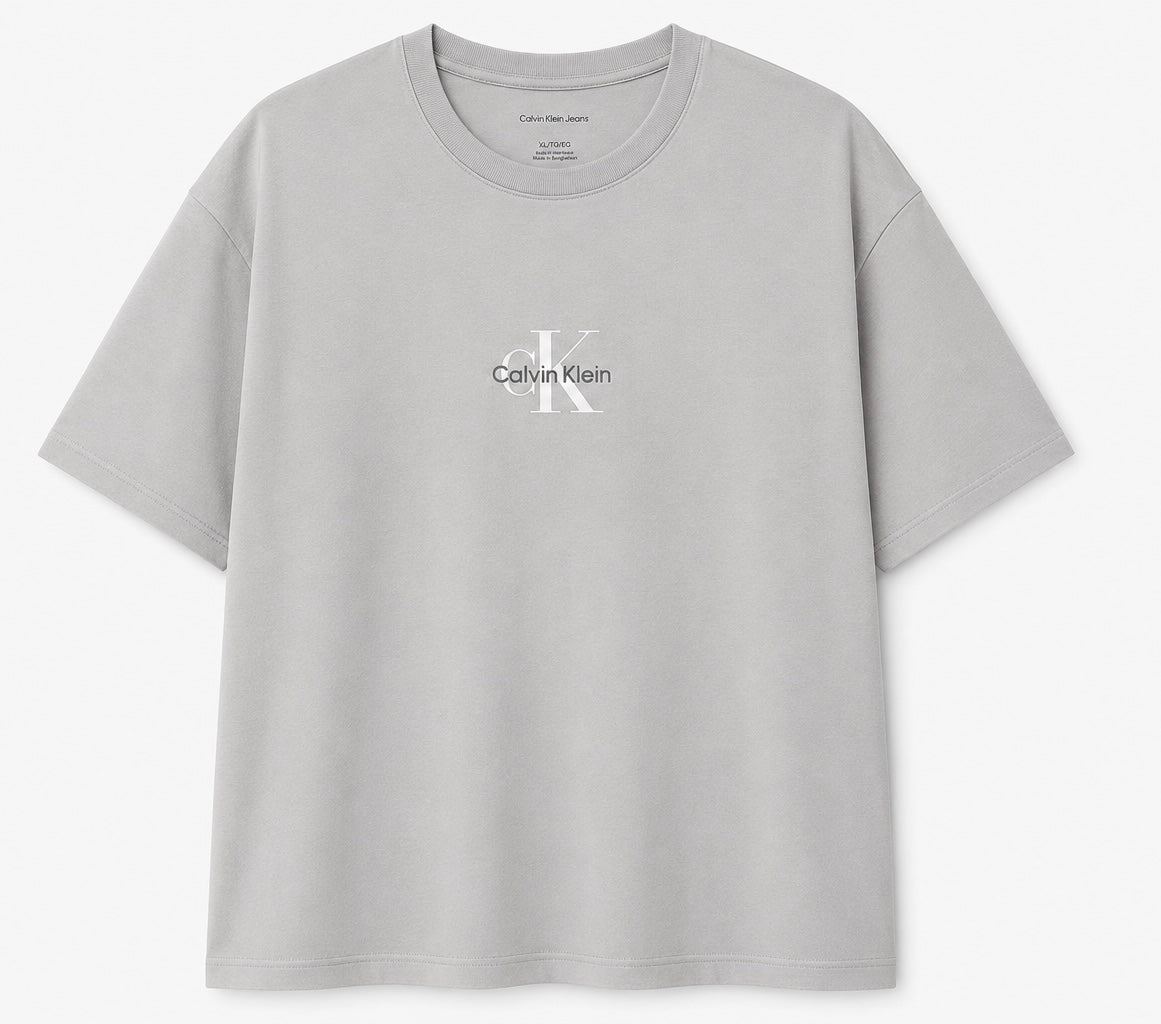Camiseta hombre Calvin Klein gris logo central