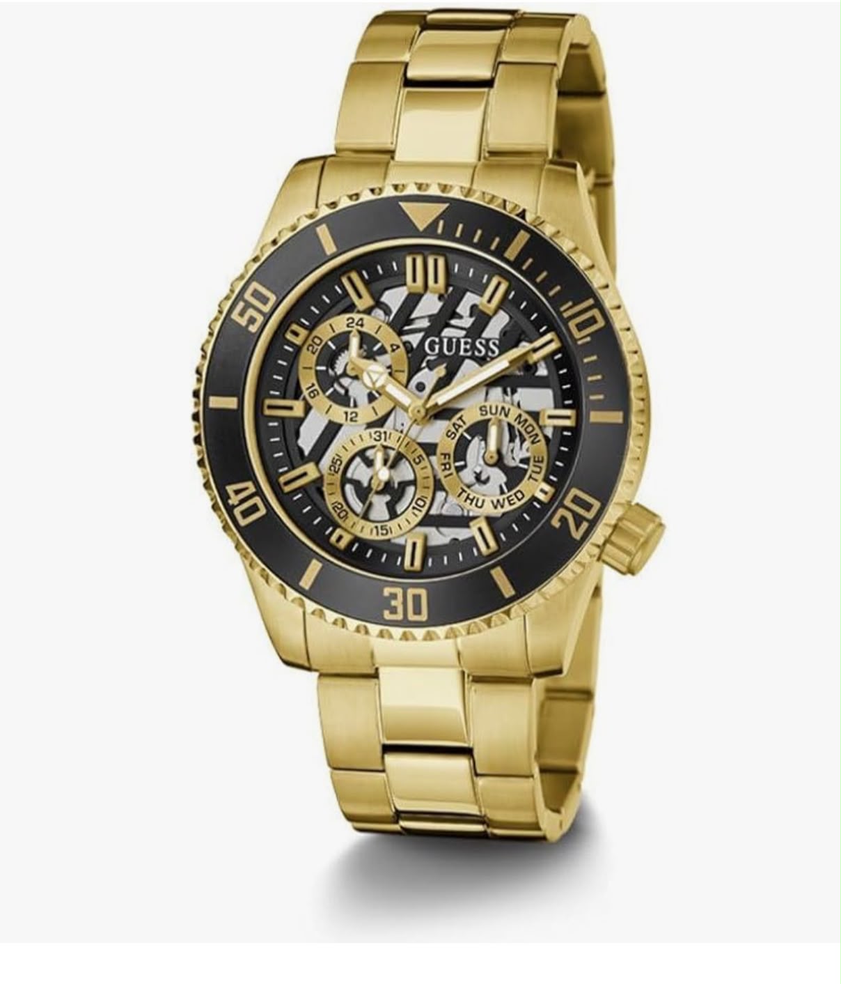 RELOJ DORADO GUESS AXLE