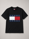 Camiseta negra hombre Tommy Hilfiger logo/central