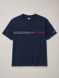 Camiseta hombre Tommy Hilfiger logo/raya azul