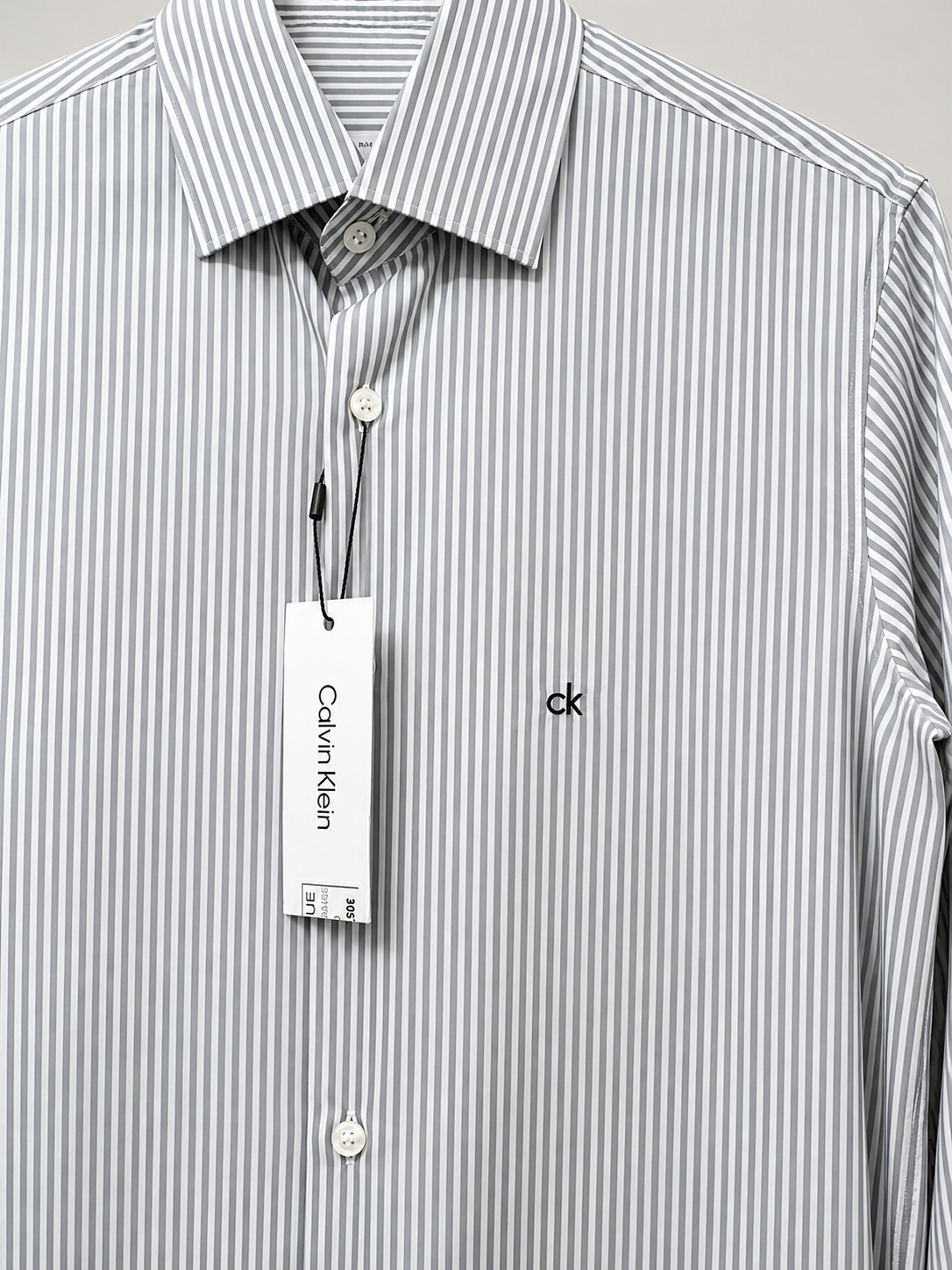 Camisa hombre Calvin Klein rayas gris