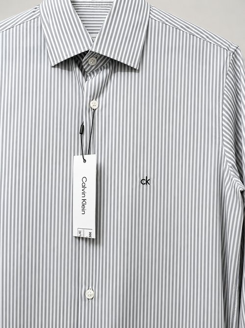 Camisa hombre Calvin Klein rayas gris