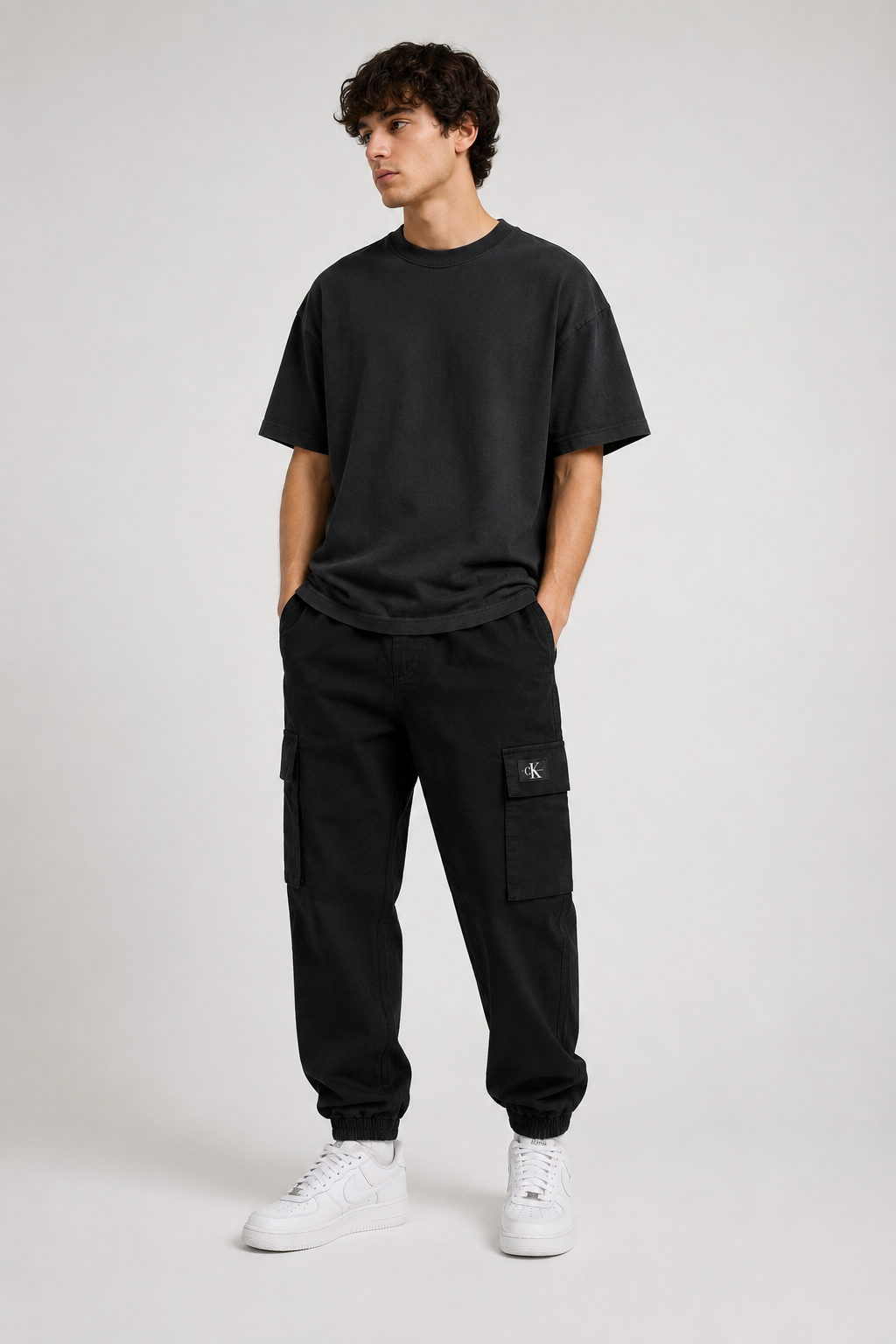 Pantalón hombre negro Calvin Klein cargo