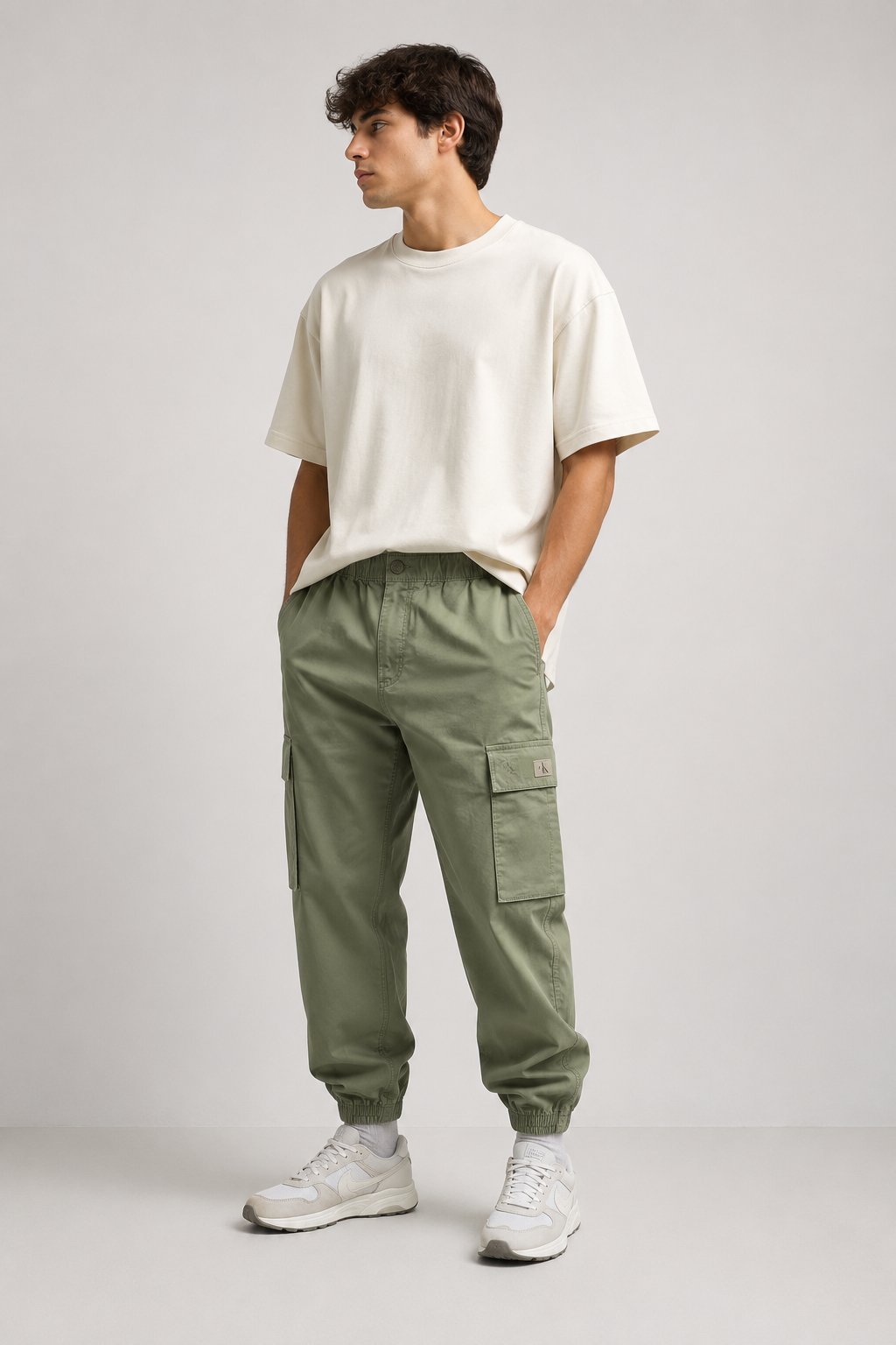 Pantalón Cargo Calvin klein Hombre Skinny Fit con Bolsillos