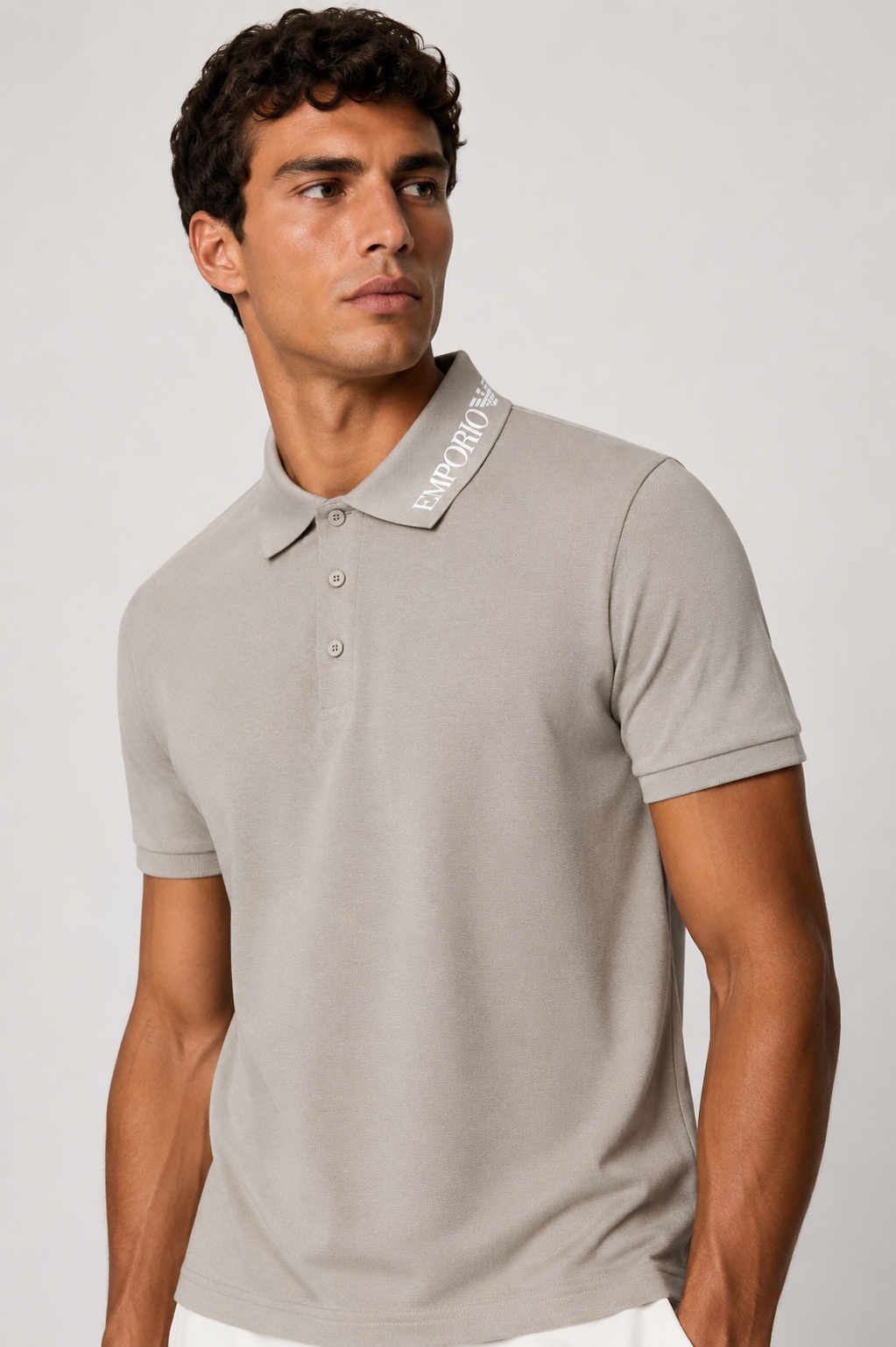 Polo hombre Emporio Armani taupe