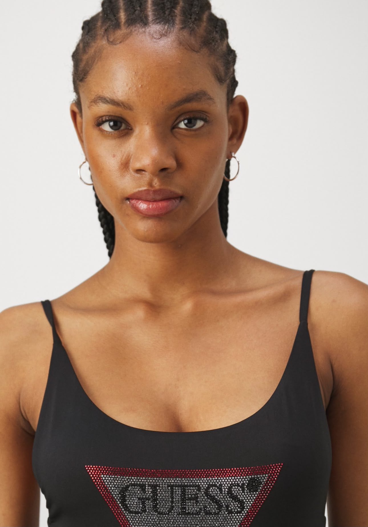 BAÑADOR GUESS LOGO PERLAS NEGRO MUJER