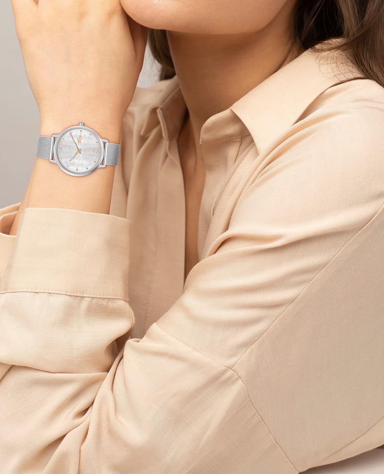RELOJ LACOSTE PLATA MUJER CROCOPLA