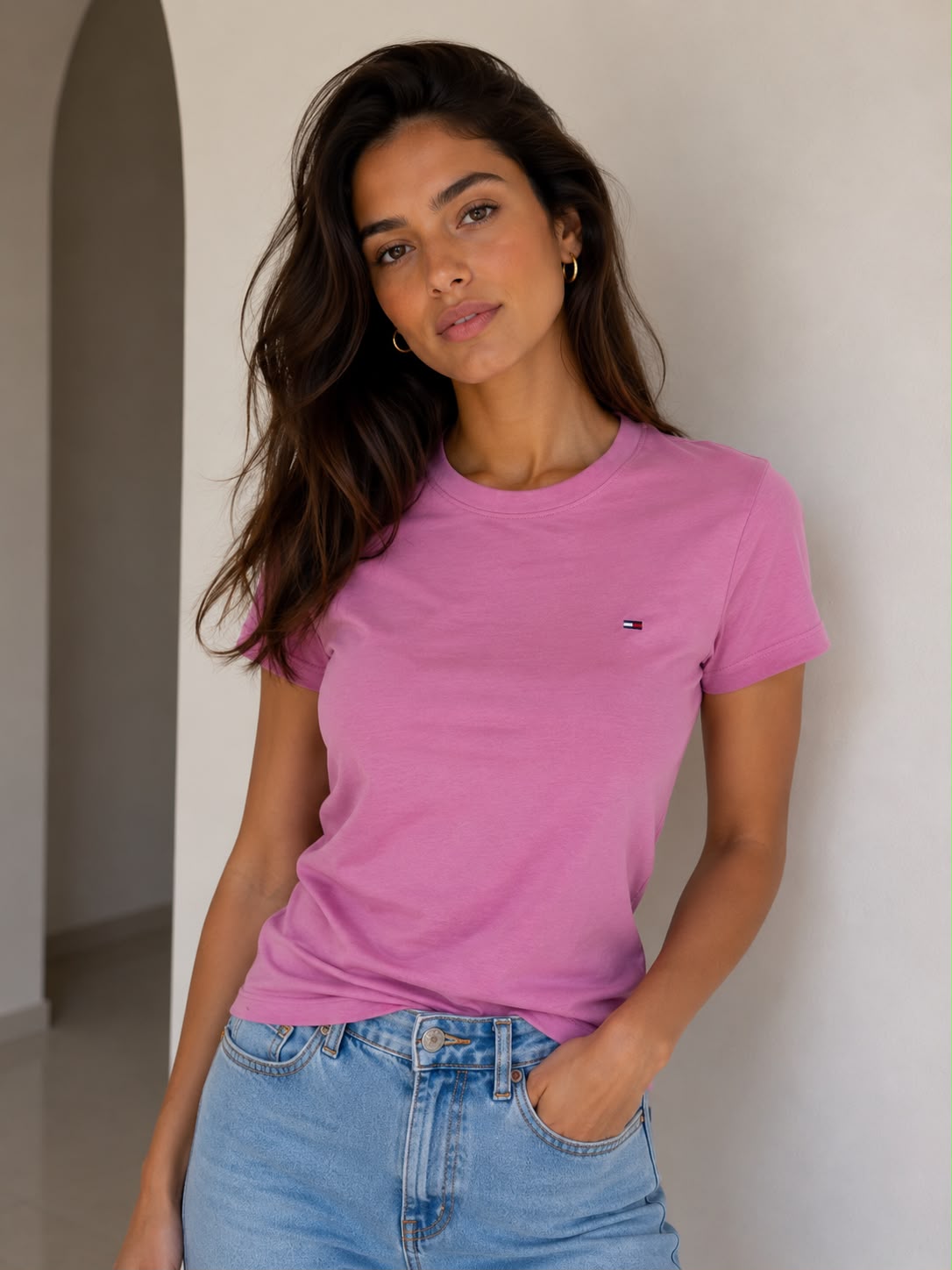CAMISETA ROSA MUJER TOMMY HILFIGER