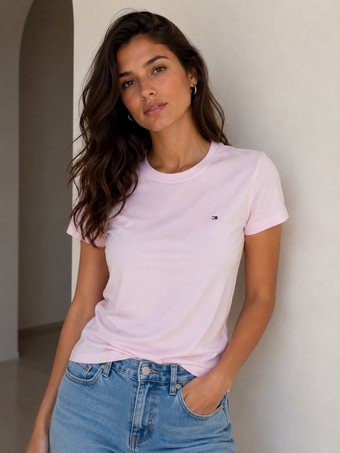CAMISETA CORTA ROSA TOMMY HILFIGER