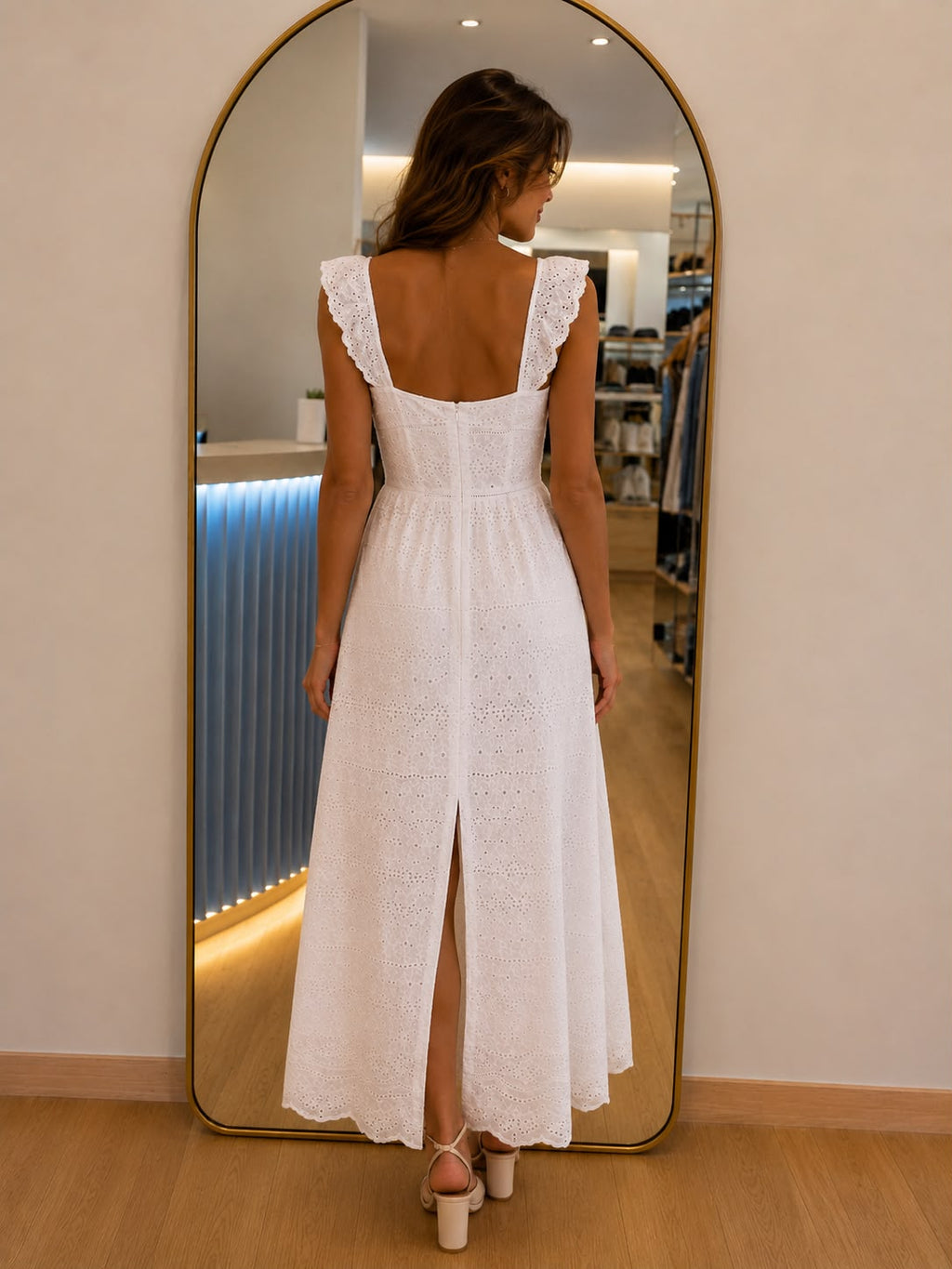 VESTIDO BLANCO BORDADO GUESS MUJER
