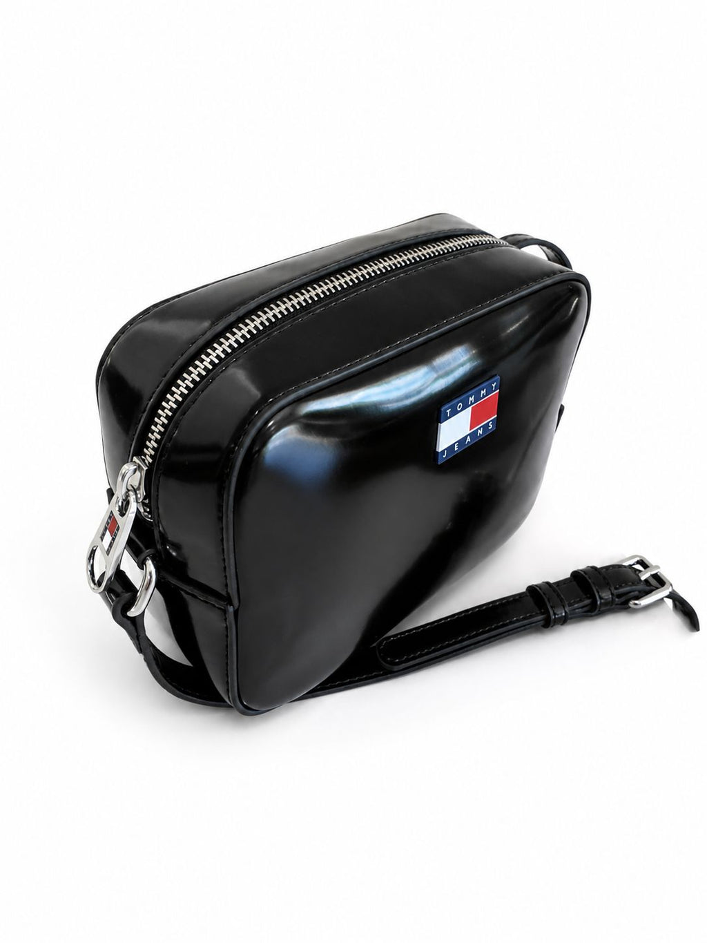 BOLSO BANDOLERA TOMMY MUJER COLOR NEGRO BRILLO