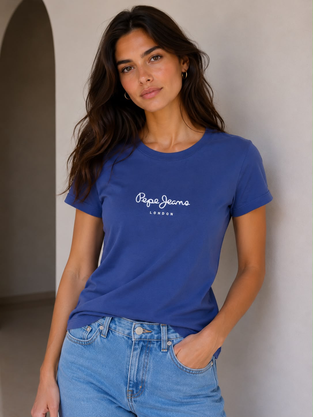 CAMISETA MUJER AZUL PEPE JEANS